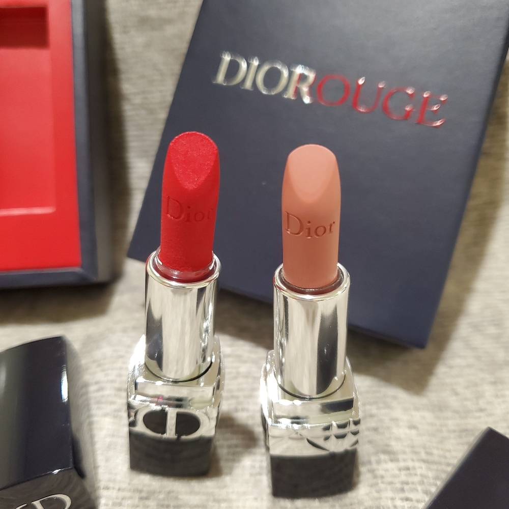 DIOR Mini Rouge Dior 999 Velvet & 100 Nude Look  Matte